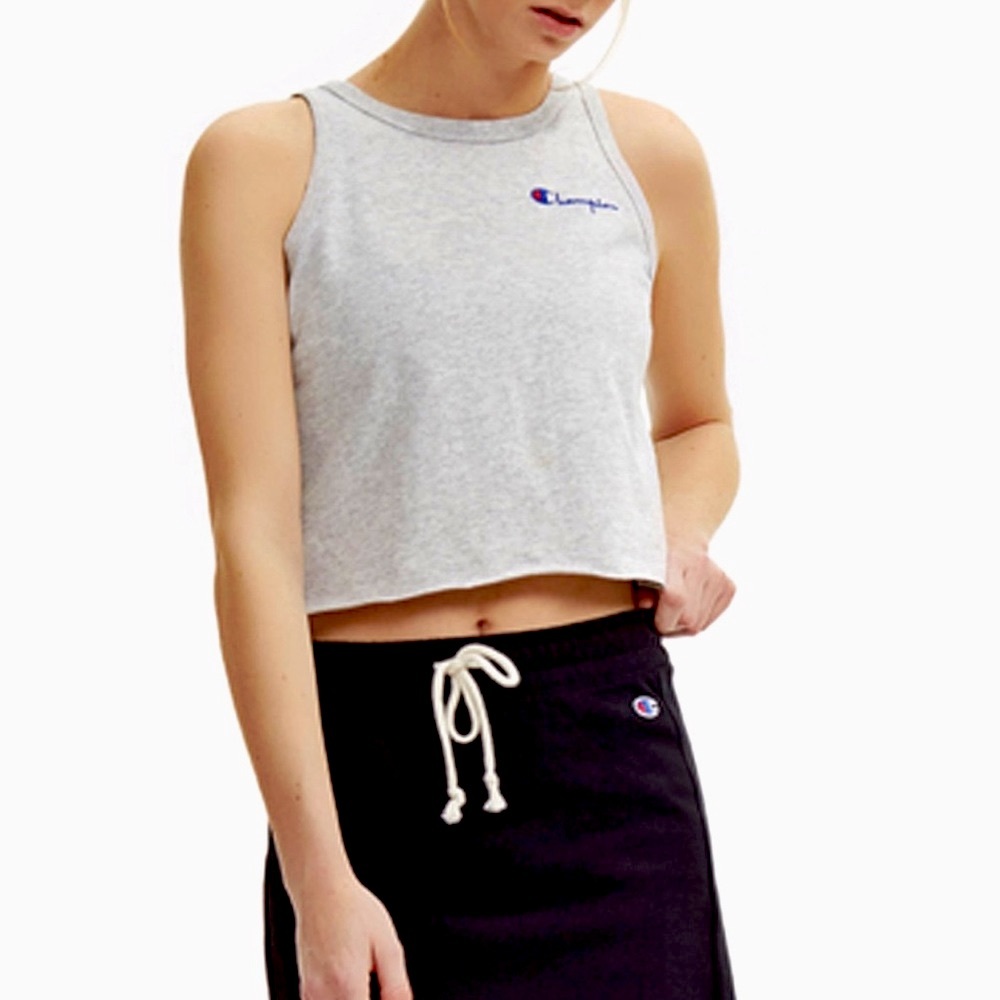 Champion Loose Fit Tank Top Crop Tee Grey Size XL